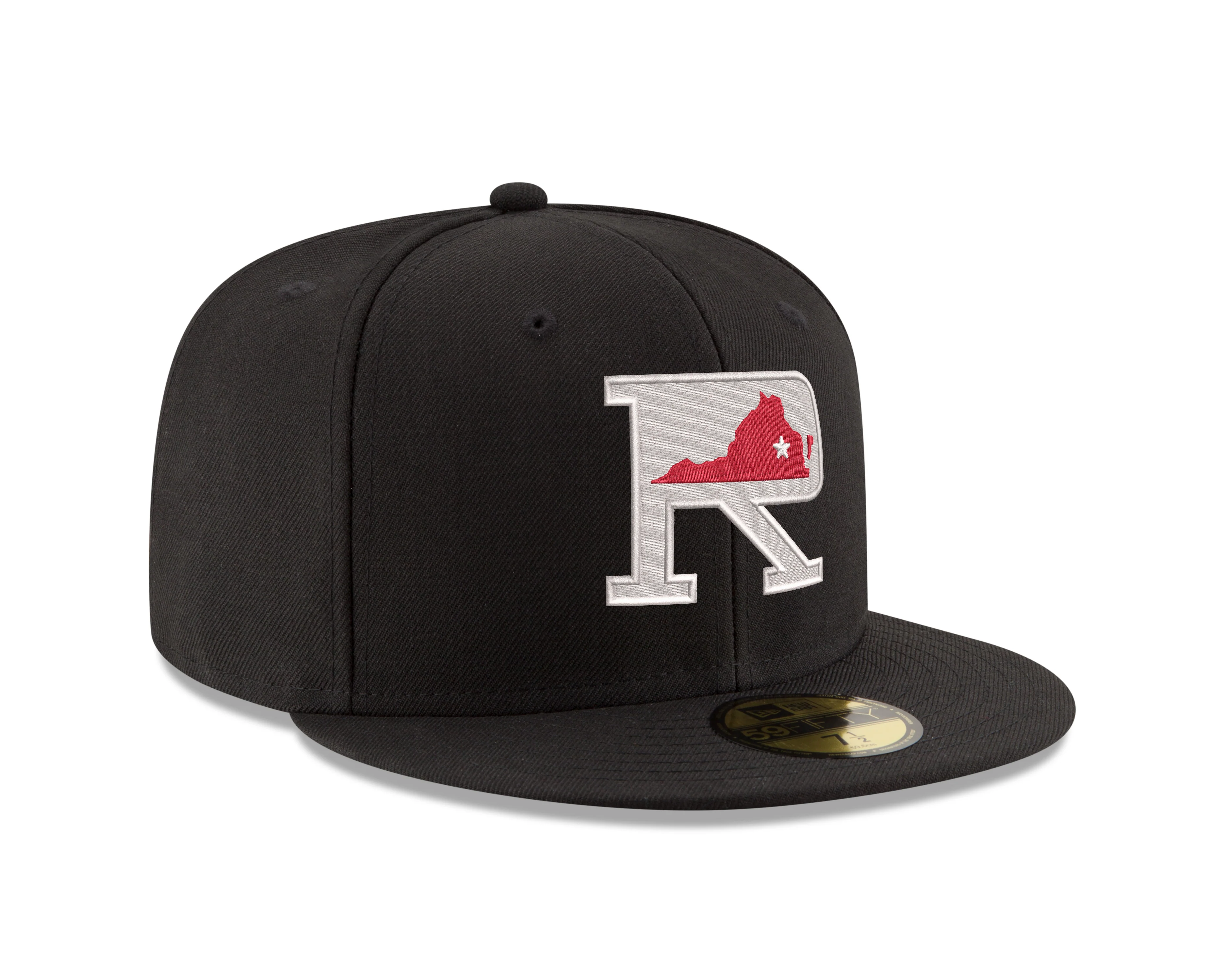 Richmond Flying Squirrels New Era Black Fauxback 'R' 59Fifty - Image 3
